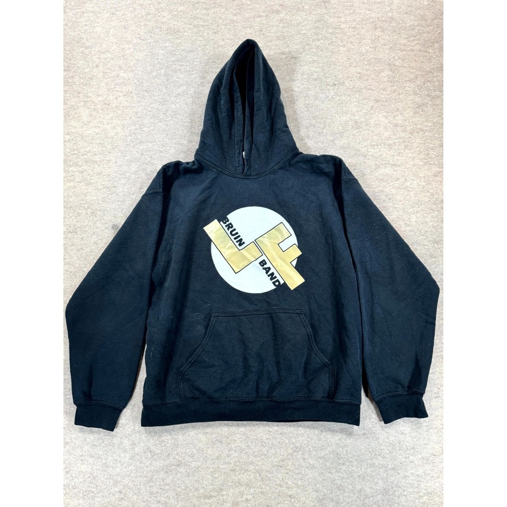 Gildan Heavy Blend Hoodie Men Large Navy Blue LF Bruin Band Graphic Print Cotton